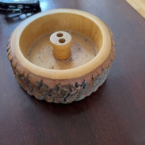 Vintage wood nut bowl